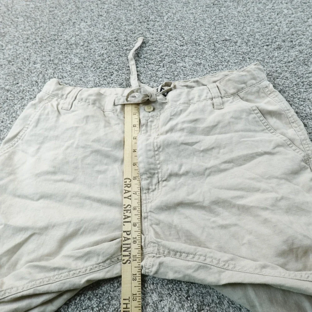 Apt 9 Pants Mens 36X32 Beige Linen Chambray Flat Front Drawstring Chino Beach